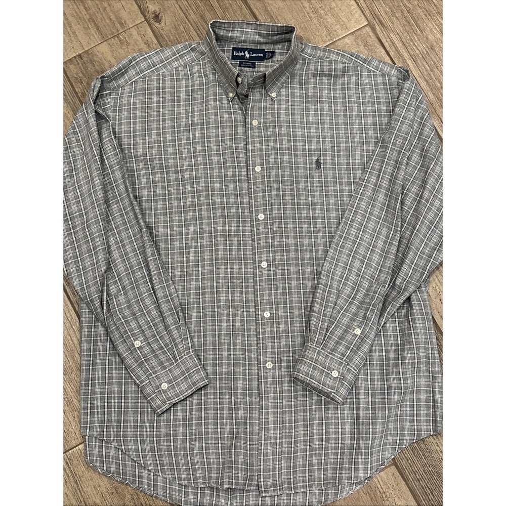 Ralph Lauren long sleeve button-down Blaire gray pony large - Picture 2 of 9